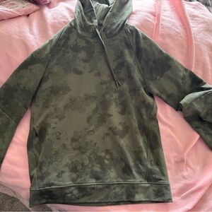 Green Camouflage Hoodie Lululemon size medium men’s but unisex